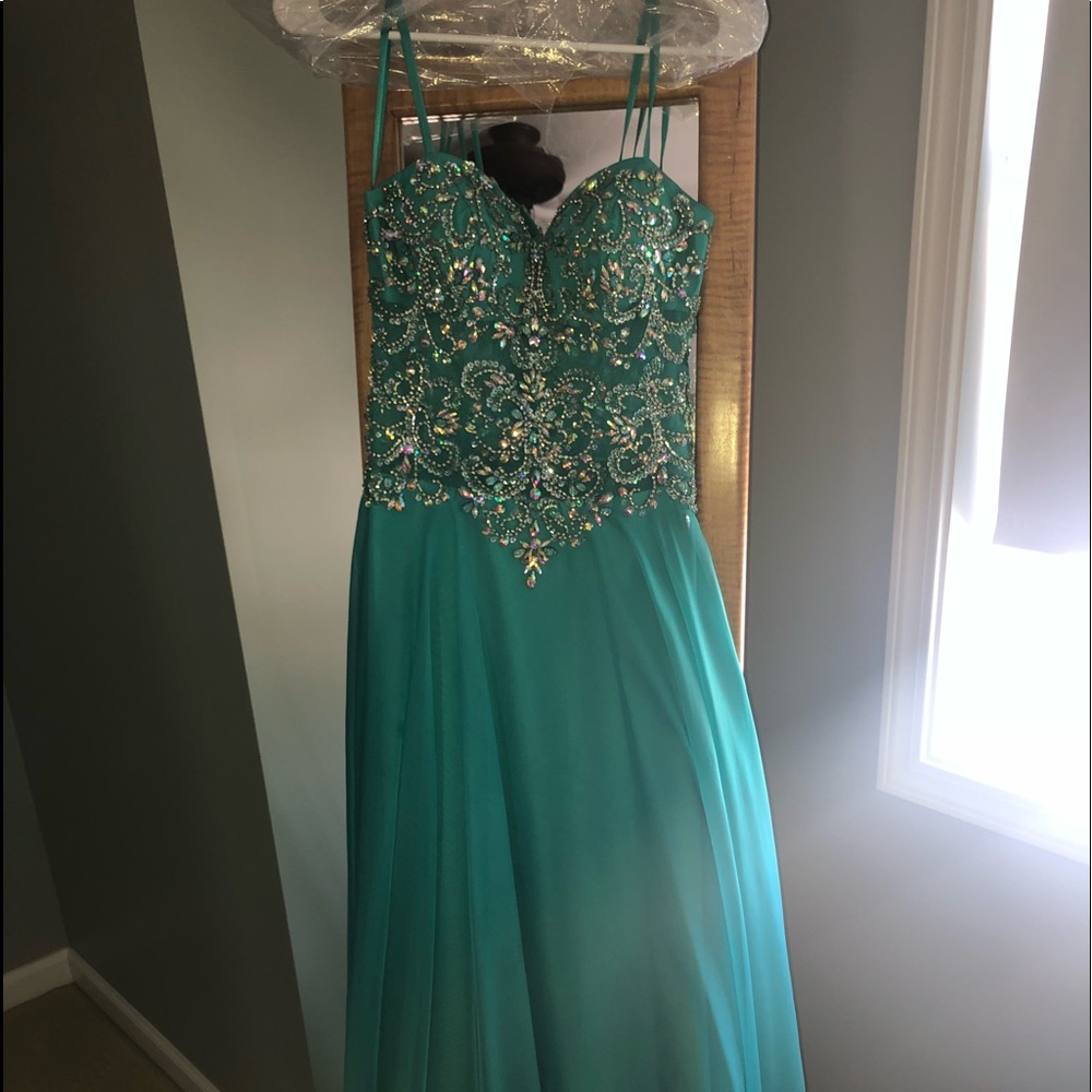Teal Long Prom/Ball Dress